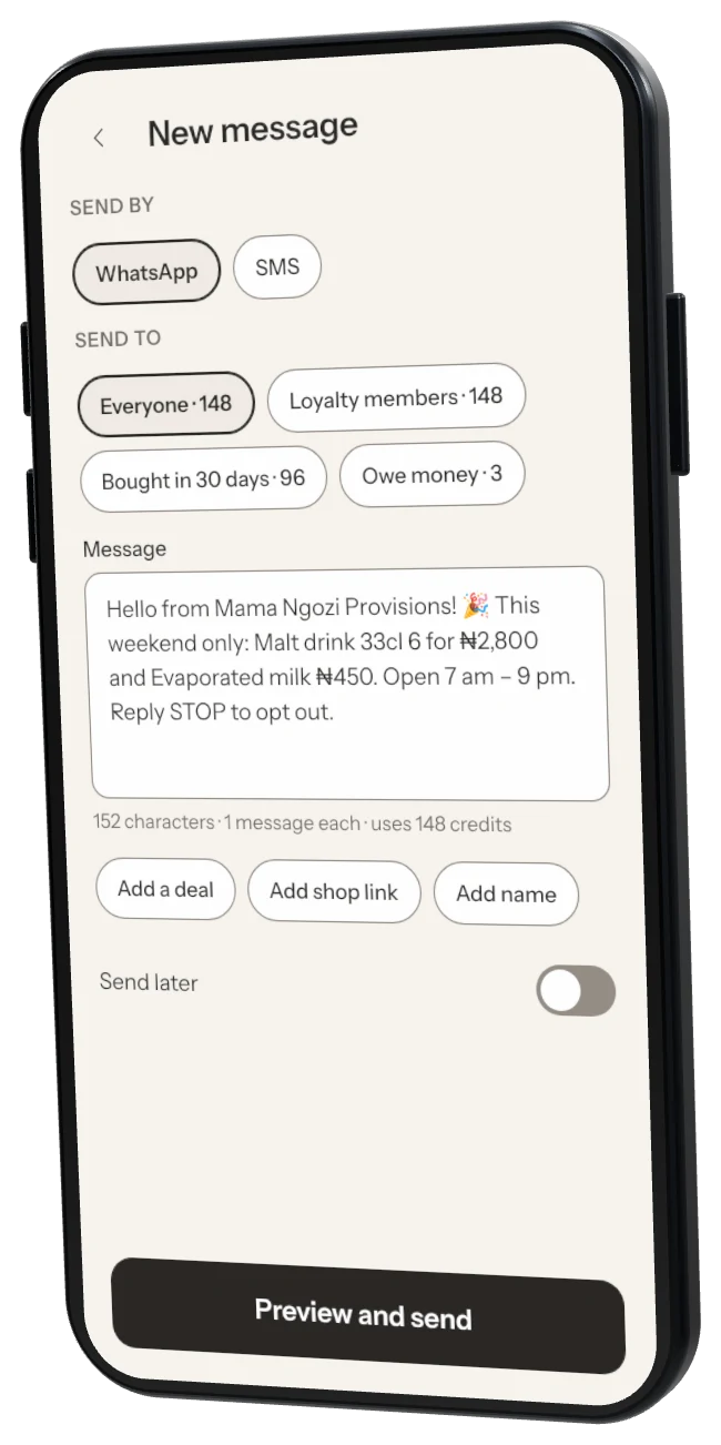 SMS & WhatsApp messages